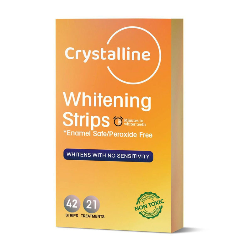[Australia] - Crystalline Premium Teeth Whitening Strips - 21 Treatments - Whitens with no sensitivity - Enamel protection - Peroxide free - Natural Ingredients - Verified Non-Toxic - Removes Tough Stains - Mint 