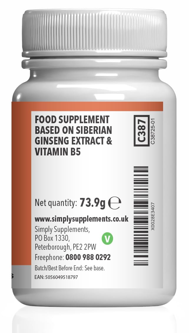 Siberian Ginseng Tablets | Supports Mental Performance & Reduces Fatigue | Suitable for Vegans and Vegetarians | 360 Tablets = 6 Months’ Supply | Made in The UK in Accordance with GMP Standards Unflavoured 180 count (Pack of 2)