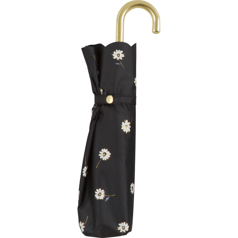 Wpc. Parasol Shade Gold Line Daisy Mini Shields sun 100% protection from UV ray Shields heat Good for rain or shine Foldable parasol Regular parasol Rib length Commute to work Commute to school Stylish Cute Female Women 801-11485-102 Black