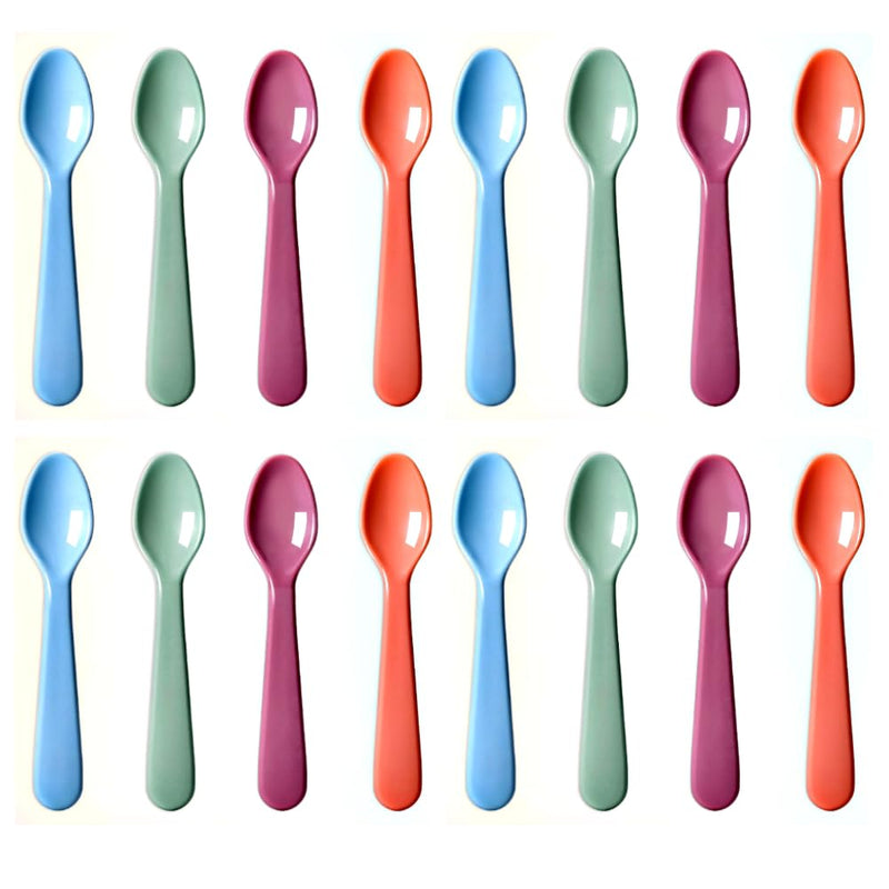 [Australia] - 16Pcs Kids Plastic Spoons, Multicolor Toddler Utensils, Reusable Kids Silverware Set, BPA Free, Ideal Kids Cutlery Set for School Lunch, Camping, Travel, Party Favors, Dishwasher Safe 16 pcs kids spoons set 