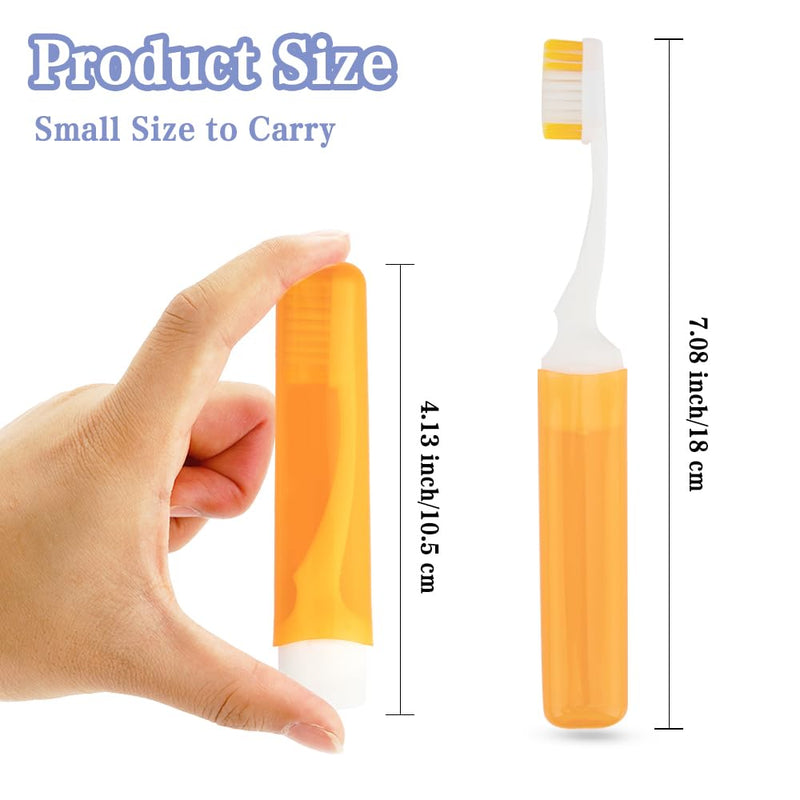 [Australia] - Travel Toothbrush Set - 3PCS Mini Soft Portable Toothbrushes With Covers, Small Folding Individually Wrapped for Camping and Home Styleb Pink+orange+blue 3 Pcs 