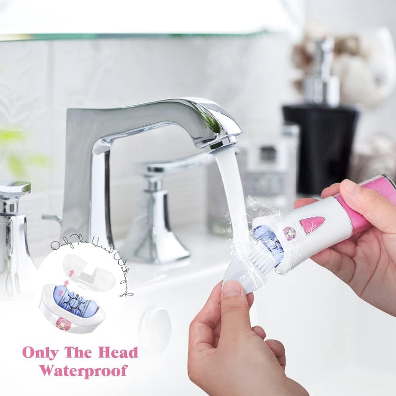 [Australia] - Mini Epilator, Facial Hair Remover for Women, Full Body Smooth Glide Epilator, Portable Electric Lady Shaver for Face, Armpits, Arms, Bikini, and Legs, with 9-Tweezers with LED for Precision Pink-mn-10 