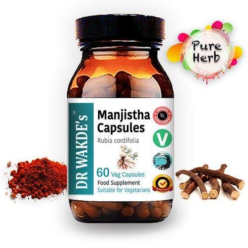 DR WAKDE's Manjistha Capsules (Rubia cordifolia) I 100% Natural Herbal Supplement I 60 Veggie Capsules