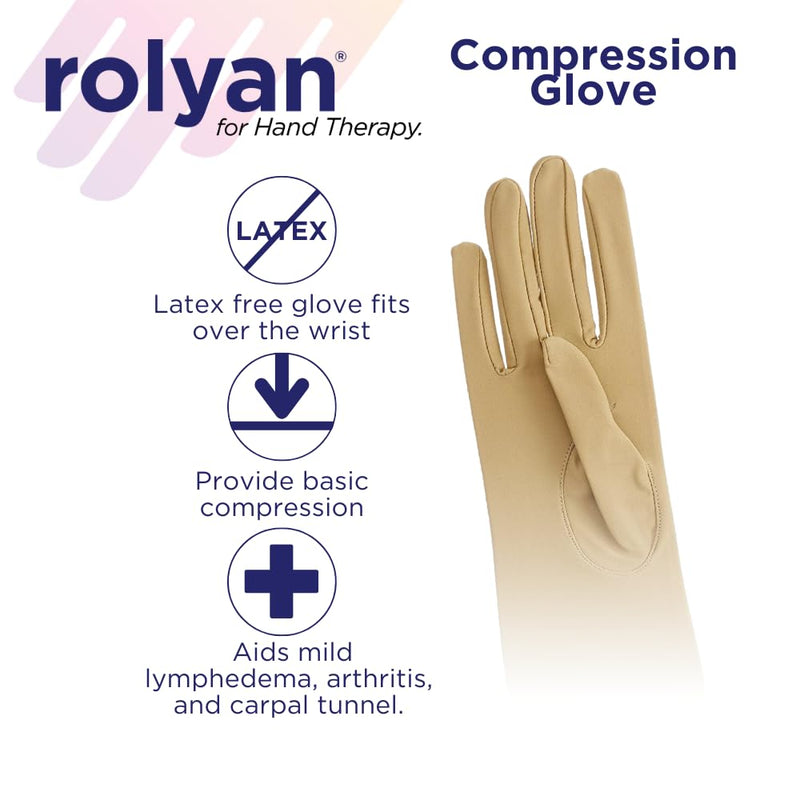 Rolyan Compression Gloves, Compression Gloves for Arthritis for Men & Women, Arthritis Compression Gloves for Carpal Tunnel, Compression Gloves for Swelling, Pair of Gloves, Small, Closed Finger