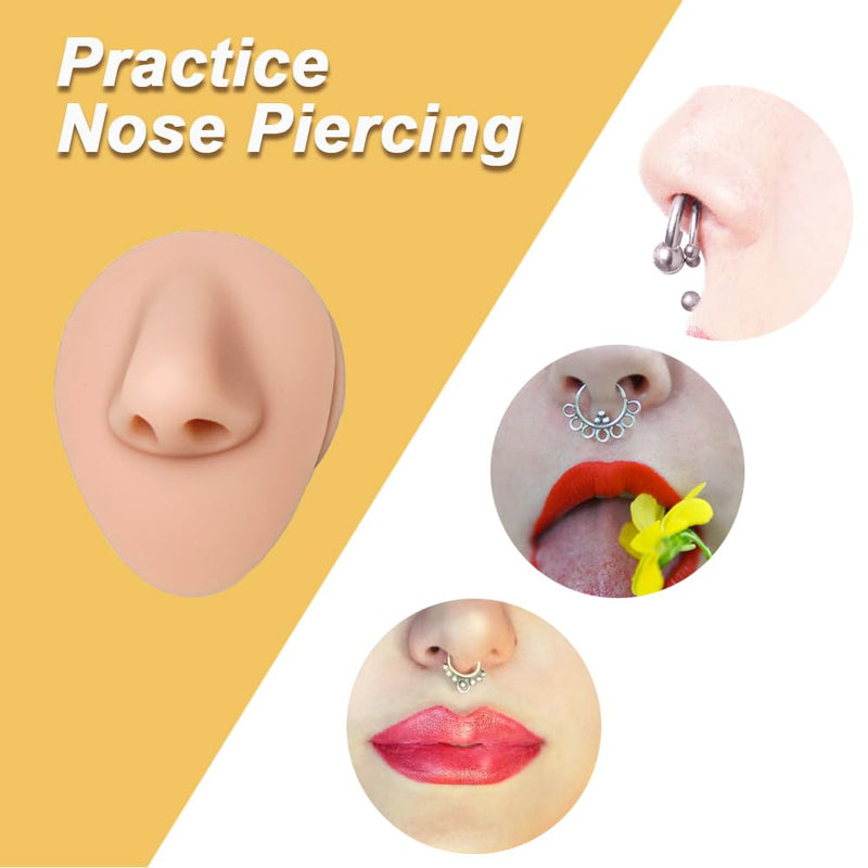 [Australia] - Soft Silicone Model Body Part Displays Set- Gakonp 7pcs Piercing Practice Body Parts with 1pcs Display Stand for Piercing Ear Nose Mouth Tongue and Belly Button Model Piercing Practice Kit 