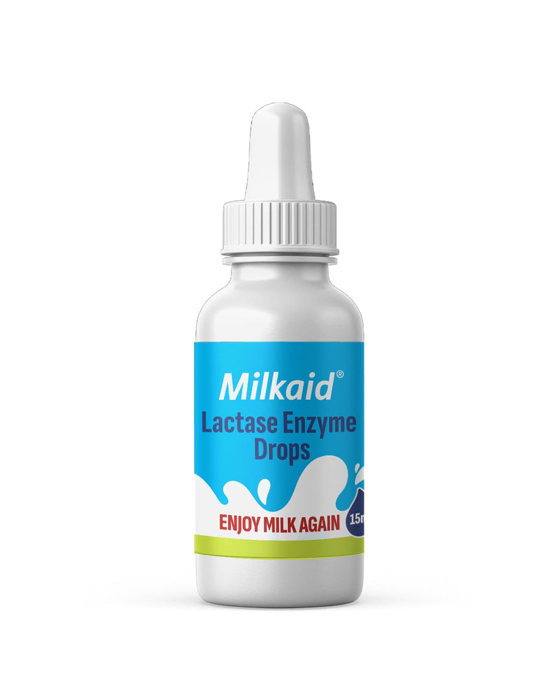 [Australia] - Milkaid Lactase Enzyme Drops for Lactose Intolerance | Prevents Gas, Bloating & Diarrhea | Fast Acting Dairy Digestive Supplement | Gluten Free & Vegetarian | No Artificial Flavor | 0.5 Fl Oz (1) 1 