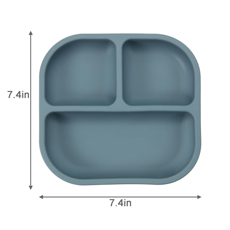 [Australia] - PandaEar Suction Plates for Baby, 3 Pack Silicone Plates & Spoons for Baby Toddlers Infant Kids, Divided Toddler Suction Plate Baby Dish Set, Non-Slip Non-Toxic, BPA Free (Multicolor) Multicolor 