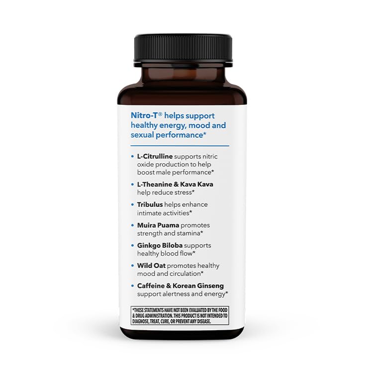[Australia] - LifeSeasons - Nitro-T - Men's Performance Support Supplement - Enhance Stamina & Energy - Promote Healthy Blood Circulation - L-Citrulline L-Theanine Tribulus Ginger Kava & Caffeine - 90 Capsules 90 Count (Pack of 1) 