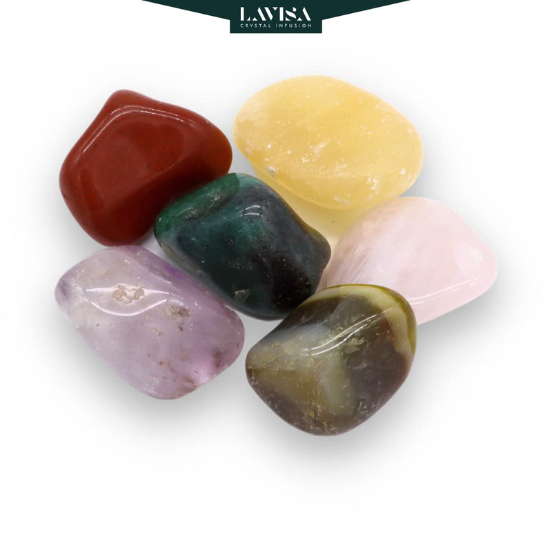 [Australia] - LAVISA tumbled stones healing stones semi-precious stone mixture | Gemstones crystals for water treatment | 100% natural stones mineral stones | Gemstone water (XL 150 grams) XL 150g 
