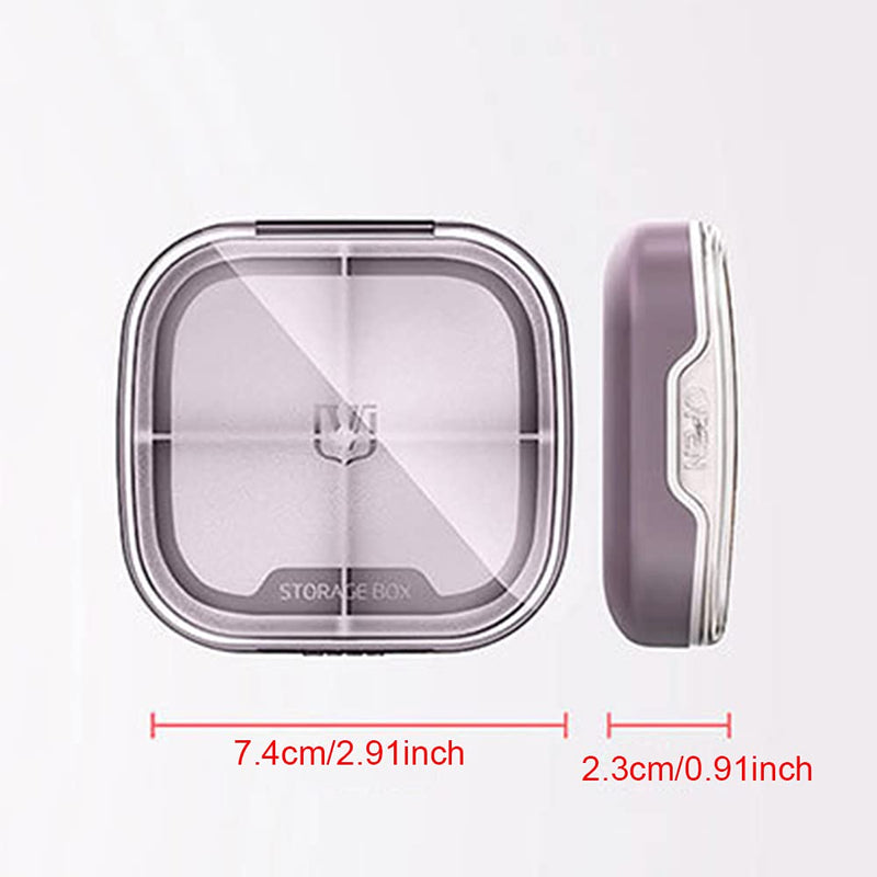 Pill Case Compartment Portable Pill Organizer Divided Vitamin Box Medicine Holder for Daily and Travel Use-4 Compartments-Russet Russet