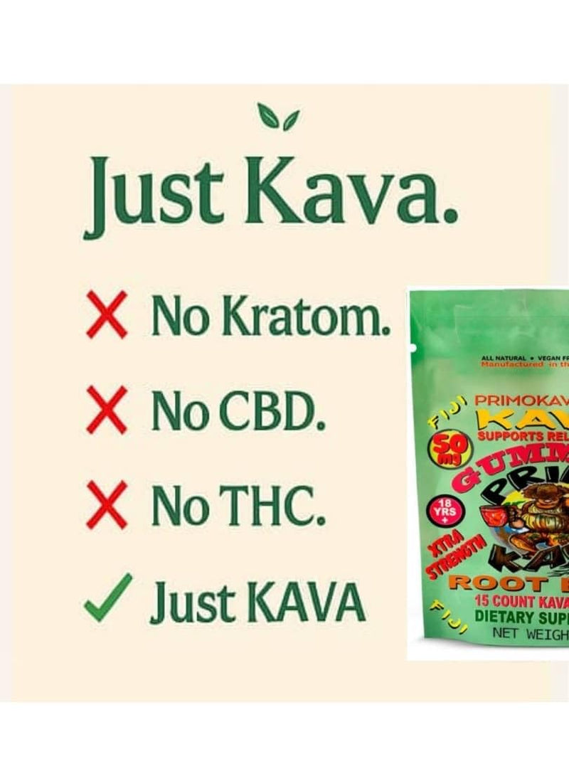 [Australia] - Kava Kava Gummies 50mg ‚Äì Strong Noble Kava with 50mg Kavalactones for Calm & Relaxation ‚Äì Alcohol-Free ‚Äì Fast-Acting Fiji Kava Root Extract ‚Äì Root Beer Flavor ‚Äì 15 Count 
