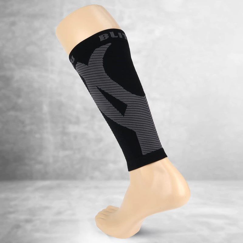 [Australia] - BLITZU Calf Compression Sleeve for Men & Women Footless Compression Socks Support Runners Leg Sleeve Shin Splints Pain Relief Black Small/Medium 