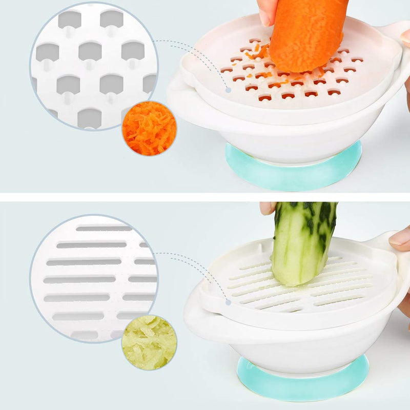 [Australia] - Versatile Baby Food Maker Set - Toddler Food Mills with Mash Bowl, Hand Masher, Citrus Juicer, Grater - Making Homemade Baby Food - Fruits and Vegetables Masher - No BPA (Mint Green) Mint Green 