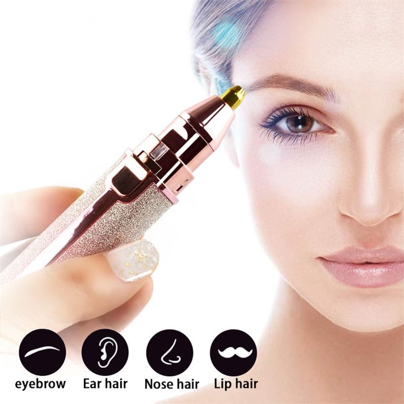 [Australia] - Blissean Facial Shaver, 8000 RPM 2-in-1 Women's Eyebrow and Facial Hair Removal Device, Rechargeable Glow Trim Premium Facial Shaver with Led Light, Painless Facial Hair Remover for Women Face 