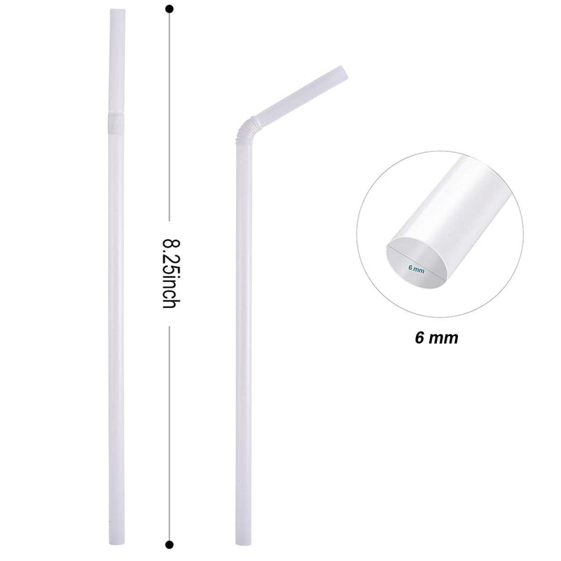 [Australia] - 200 Count 100% Plant-Based Compostable Straws - Plasticless Biodegradable Flexible Drinking Straws - A Fantastic Eco Friendly Alternative to Plastic Straws White 8.25" 200 Count 