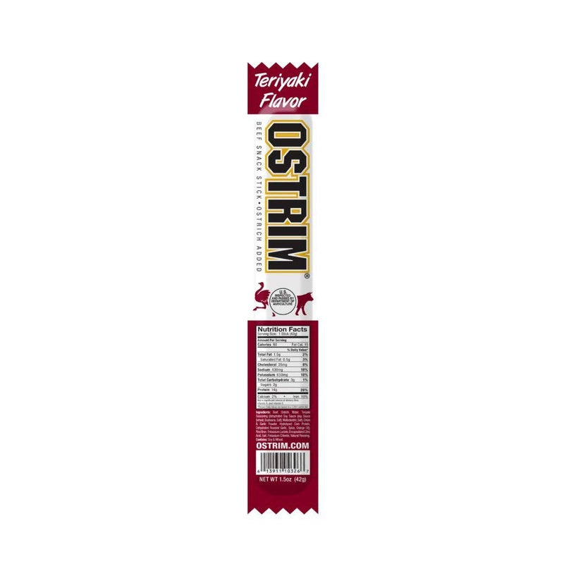[Australia] - Ostrim Beef & Ostrich Jerky Snack Sticks-Teriyaki Flavor, 1.5 oz (Pack of 10) Teriyaki 