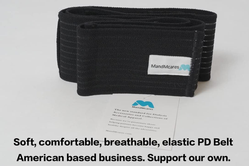 [Australia] - Peritoneal Dialysis Breathable PD Catheter Belt | Secure Peg Tube Feeding Holder | Supplies for PD Dialysis Men and Women Small Black 