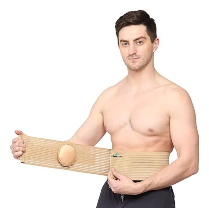 American Beeg Umbilical Hernia Support Belt | Adjustable Abdominal Binder for Men & Women | Medical-Grade Compression Belt for Hernia, Post-Surgery Recovery & Abdominal Support (Beige) Beige