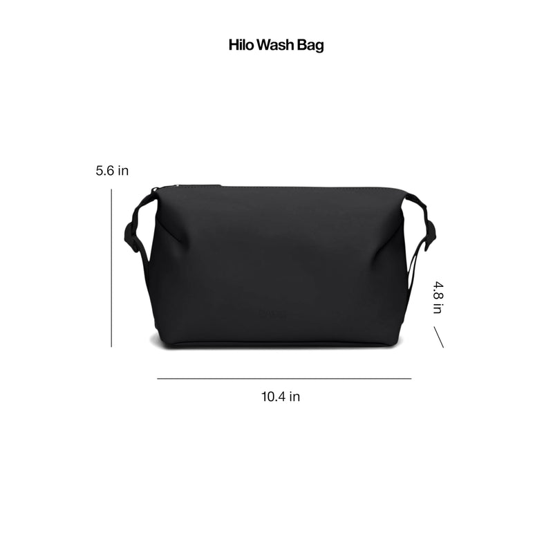 RAINS Weekend Wash Bag – Waterproof Toiletry, Makeup Kit Organizer, 1.2 gal | Waterproof toiletry bag, men & women; 4 L, coated zip, side compression buckles, Accessories, Cosmetics, Travel Essentials Black
