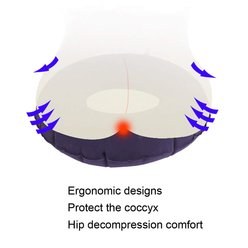 Inflatable Seat Cushions Donut Pillow, Seat Cushion Orthopedic Ring Pillows, Hemorrhoid Treatment Bed Sores Pregnancy Tailbone Pain After, with Inflatable Pump for Office Chair Elderly (R350) R350
