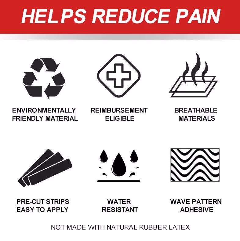 [Australia] - 6 Pack of Waterproof Latex Free Kinesiology Recovery Tape 2 in x 16 ft Uncut Per Roll (Black) Black 