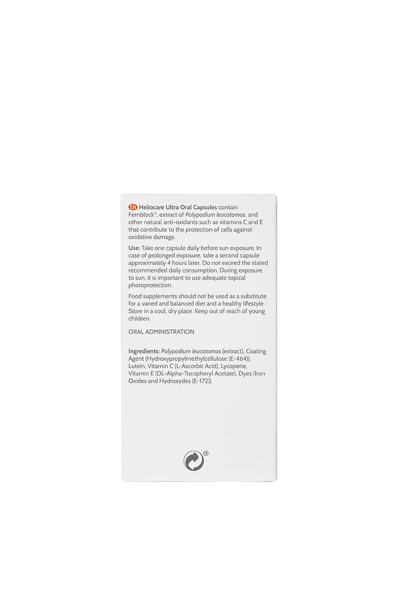 Heliocare® Ultra Capsules (30 Capsules) Sun Protection Supplements | Extra Protective Skin Care Boost - Increase Resistance to Sun Damage | Protects Against UVA, UVB, Visible and Infrared Hazards