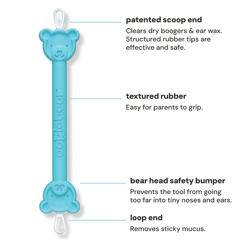 [Australia] - oogiebear: Baby Nose Cleaner & Ear Wax Removal Tool - Safe Booger & Earwax Removal for Newborns, Infants, Toddlers - Dual-Ended - Essential Baby Stuff, Diaper Bag Must-Have, with CASE Blue 1 Pack - Blue w/ Case 