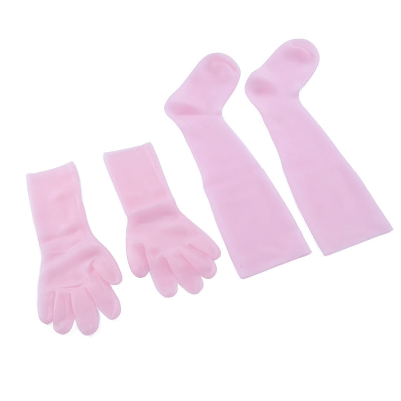 [Australia] - Silicone Gel Spa Socks, 2 Pairs Moisturizing Gloves Socks Set for Repairing Softening Dry Cracked Hand Feet Extended Silicone Moisturizing Gloves Socks (1) 1 