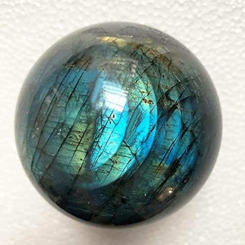 Natural Labradorite Sphere Rock Quartz Crystal Ball Healing Ornament Specimen + Pedestal (500g) 500g