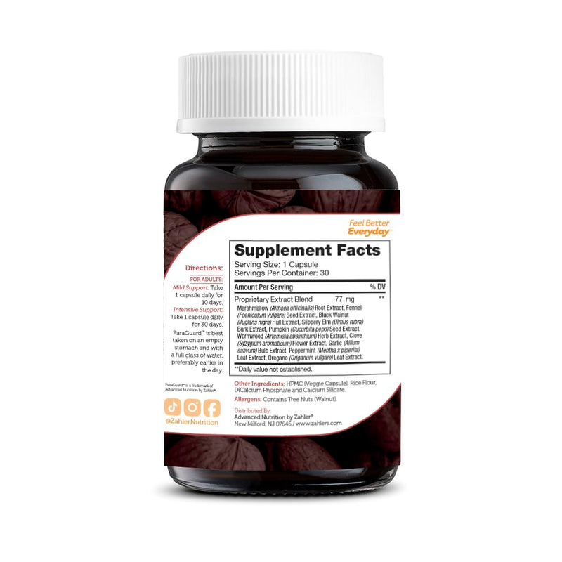 [Australia] - Zahler - ParaGuard Capsules - Gut Health Supplement - Formula has Wormwood, Garlic Bulb, Pumpkin Seed, Clove & More - Natural Support for Humans - Certified Kosher 30 count 30 Count (Pack of 1) 