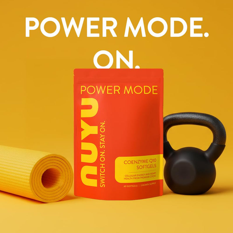 NUYU Coenzyme Q10 100mg Softgels. Supplement to Support Energy Production. One-a-Day, 2 Month Supply. Made in The UK.