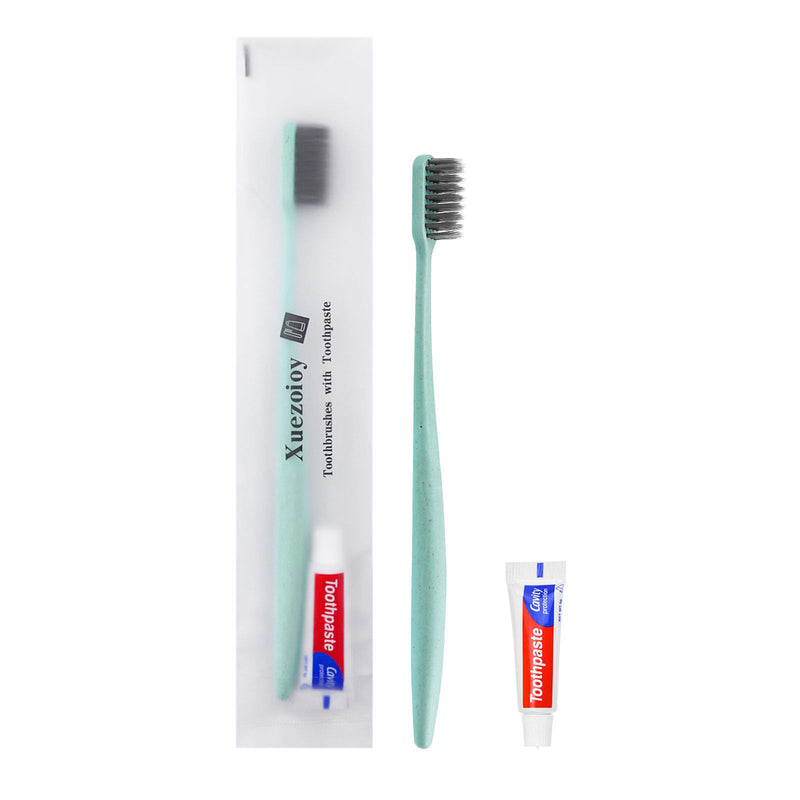 [Australia] - Disposable Toothbrushes with Toothpaste,30 Pack Green Individually Wrapped Disposable Travel Toothbrushes Kit in Bulk for Homeless,Nursing Home,Hotel,Charity 30 