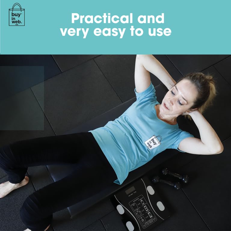 [Australia] - BUY IN WEB USA Smart Scale for Body Weight and Fat, Electronic Body Composition Monitor, 18 Analysis Applications, Supports up to 400 lbs 