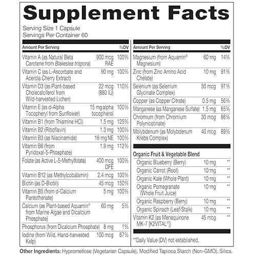NATURELO One Daily Multivitamin for Men 50+, 60 Capsules and One Daily Multivitamin for Women 50+ (Iron Free), 60 Capsules Bundle - 2 Month Supply