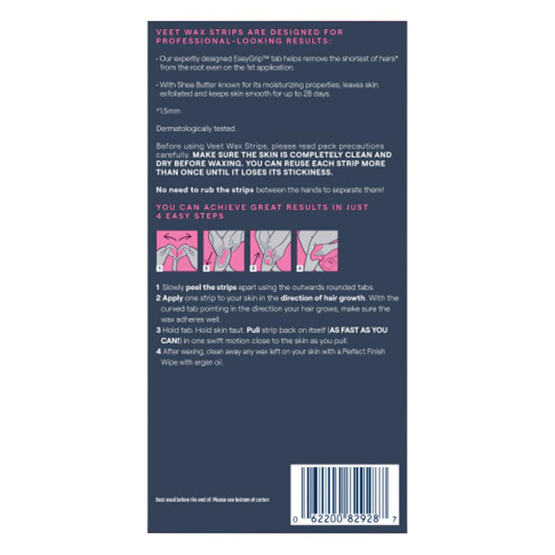 [Australia] - Veet Ready-to-Use Dermatologically Tested 40 Count Hair Remover Wax Strip Kit for Legs & Body (2 Pack) 40 Count (Pack of 2) 