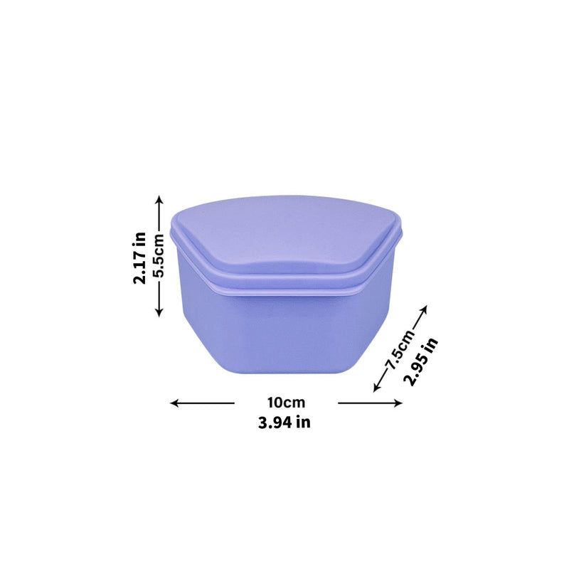 [Australia] - 2PCS Trapezoid Retainer Case, Convenient Mouth Guard Cases, Multicolored Denture Bath Box for Aligner, Retainers, Mouth Guard, Night Guard, Travel Cleaning 2pcs White 