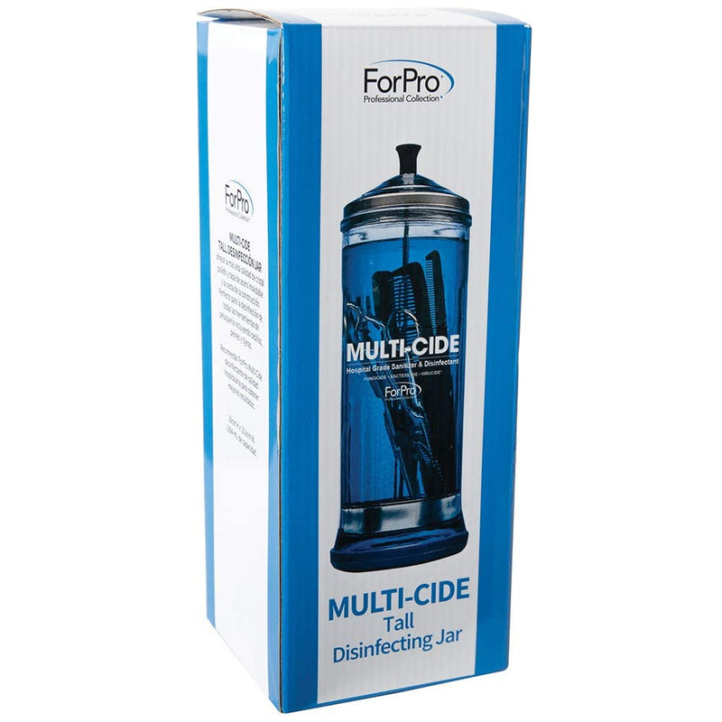 [Australia] - ForPro Multi-Cide Tall Glass Jar, for All Hairstyling Tools Including Brushes, Combs & Shears, 37 oz 37 Ounces 
