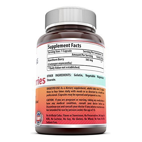 [Australia] - Amazing Formulas Hawthorn Berries Supplement | 565 Mg Per Serving | 120 Capsules | Non-GMO | Gluten Free | Made in USA 1 Count (Pack of 1) 