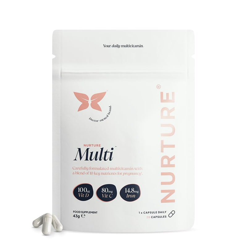 Nurture Pregnancy Multivitamin - Essential Prenatal Vitamins & Minerals with Vitamin D & Gentle Iron - Clinically Proven Ingredients - Professor Formulated Supplement - 4 Weeks Supply Pregnancy Vitamin (3rd Trimester)