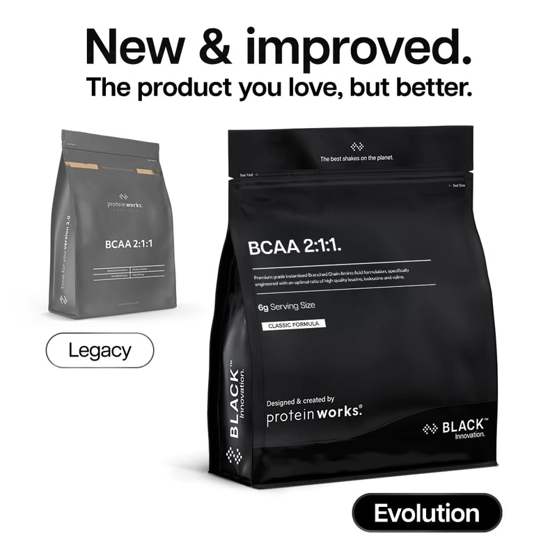 Protein Works | BCAA 2:1:1 - Black Innovation, Premium Essential Amino Acid Blend, Supports Growth & Maintenance of Muscle Mass, Optimal 2:1:1 Ratio, Berry Blitz, 83 Servings, 500g 500 g