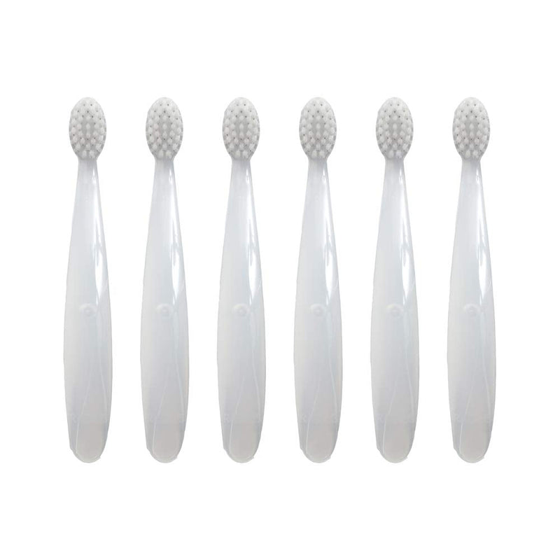 [Australia] - RADIUS Children's Toothbrush Pure Brush Ultra Soft BPA Free and ADA Accepted Designed for Delicate Teeth and Gums for Kids Months and Up, Clear, (Pack of 6) 6 Count (Pack of 1) 