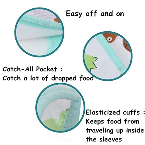 [Australia] - 5 Pcs Long Sleeved Baby Toddler Bibs Waterproof Sleeved Bib 3-24 Months 5pcs Set a 