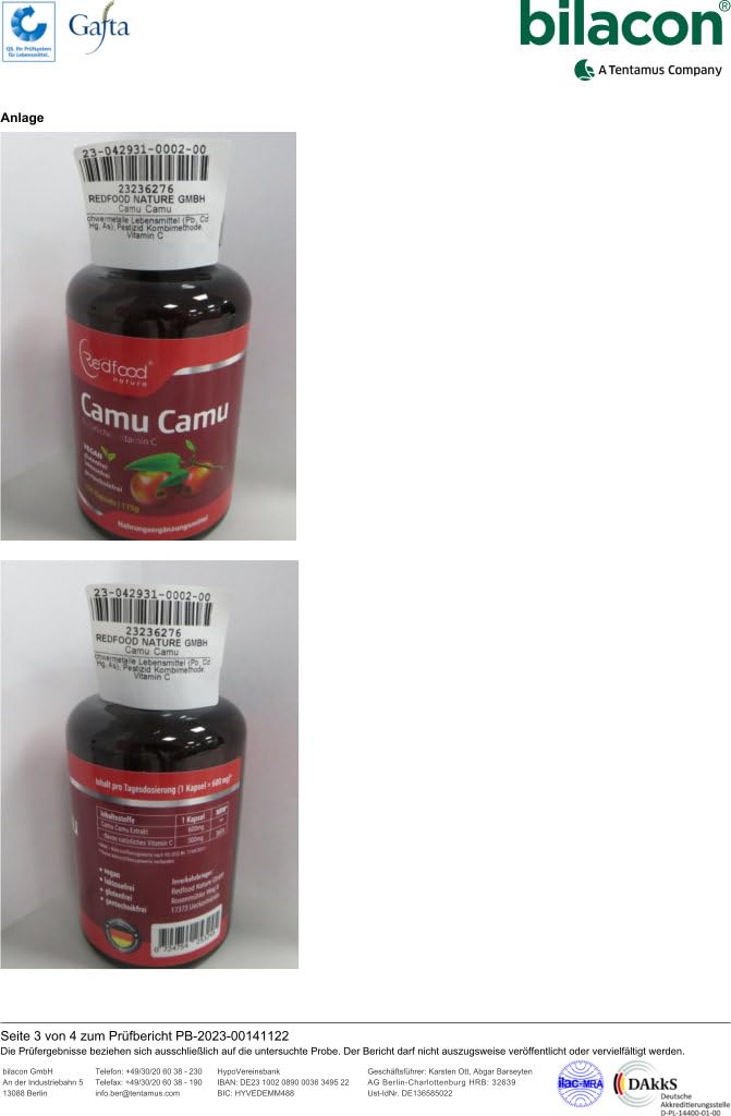 [Australia] - Camu Camu extract 600mg natural vitamin C high dose XXL can 250 vegan capsules laboratory tested and produced in Germany 
