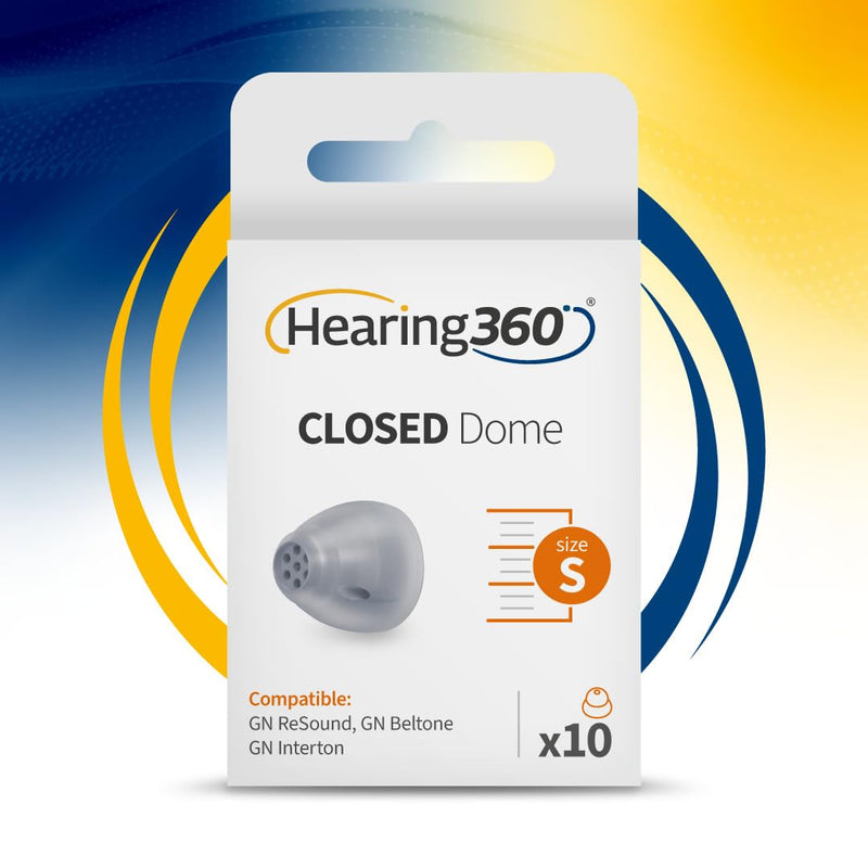 10 Closed Domes for Ciao Hearing Aids, ReSound, Beltone and Interton (Small) Small