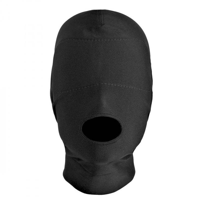 [Australia] - Master Series Disguise Open Mouth Hood with Padded Blindfold, Black, 1 Count 