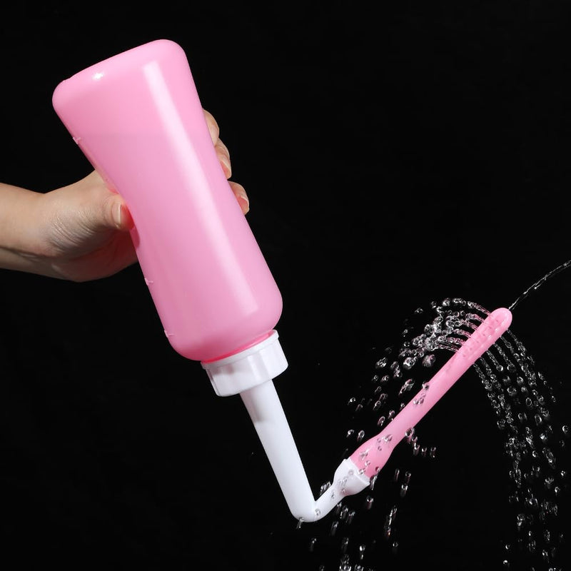 [Australia] - Peri Bottle Vaginal Douche- Postpartum and Perineal CareÔºåMulti-Functional Douche Bottle for Women, 2IN1 Short Punch+Long Punch, 500ml, Pink 