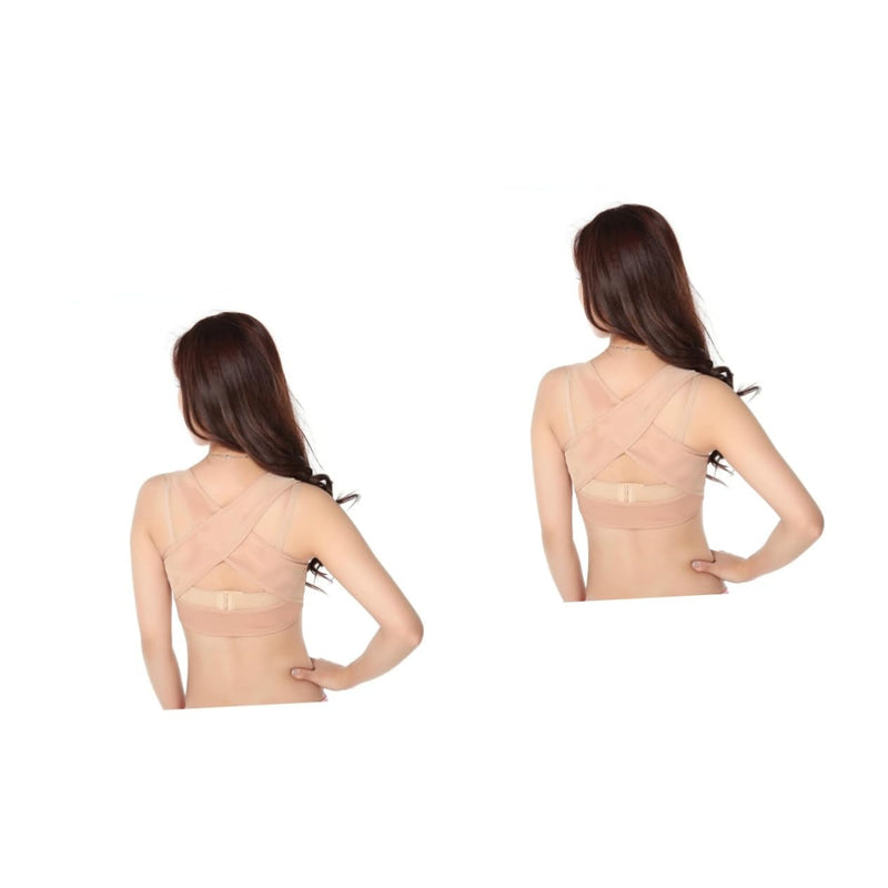 Healifty 2pcs Tank Tops Back Brace Womens Bras Push up Ladies Top Jacket Protective Gear Bracket Chest Support XXLx2pcs Skin-Colorx2pcs