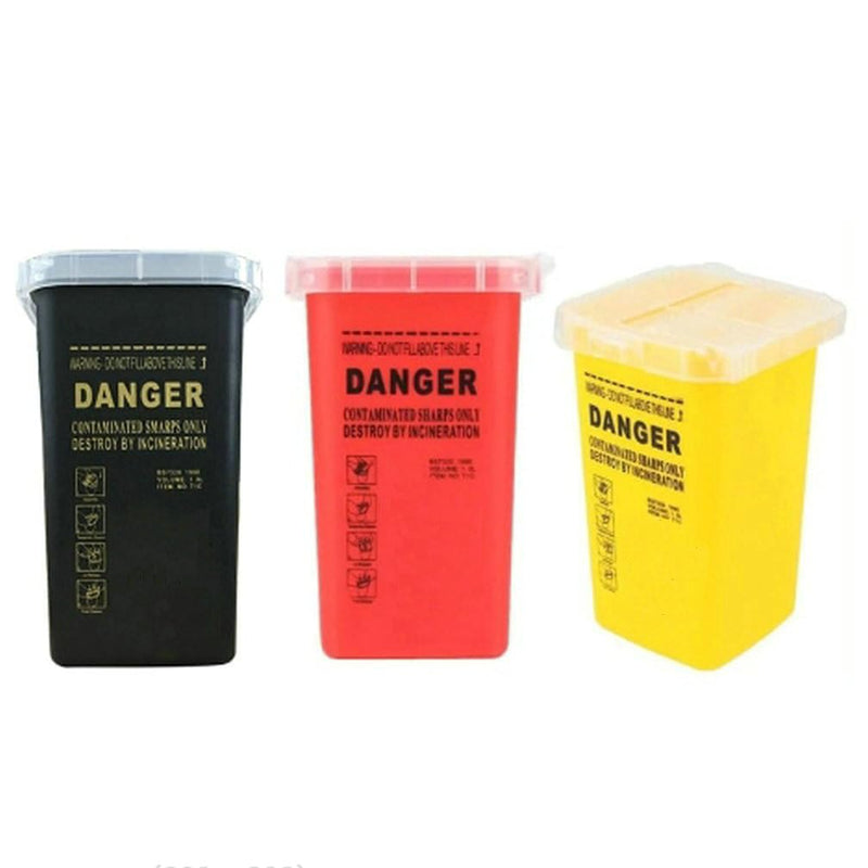 [Australia] - Portable Sharps Container for Beauty Salon,Needle Disposal Bin for Professional Labs and Home Use,Small Containers for Outdoor (Black) Black 