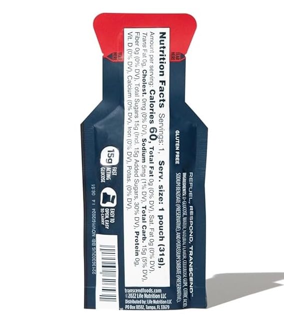 [Australia] - Transcend 15g Glucose Gel - Orange & Strawberry Assortment (12) 