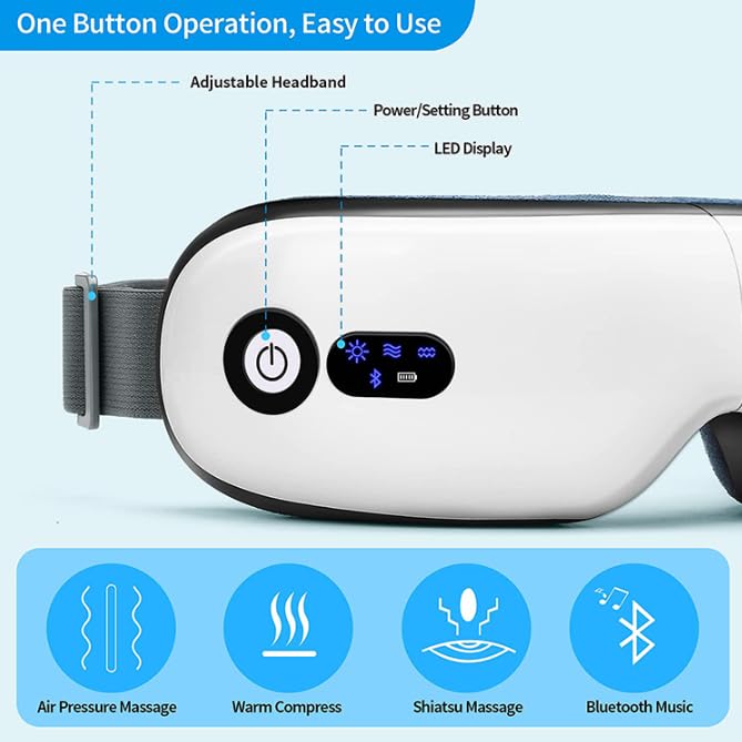 [Australia] - Misneach LLC Eye Massager with Heat is a Great Gift for reducing Eye Strain and Promoting Relaxation. with Soothing Heat and Adjustable Settings, it’s Perfect for Everyday Comfort and self-Care. 
